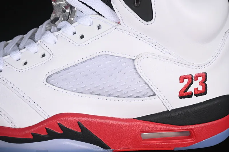 All categories Air Jordan Jordan series basketball shoes Air Jordan 5 L version Air Jordan 5 Retro "Fire Red Black Tongue" AJ5 Joe 5 Rukawa Maple Flame Red first layer basketball shoes HQ7978-101